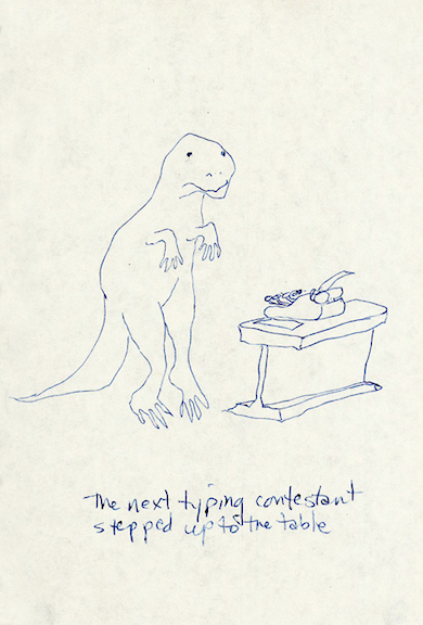 The next typing contestant stepped up to the table